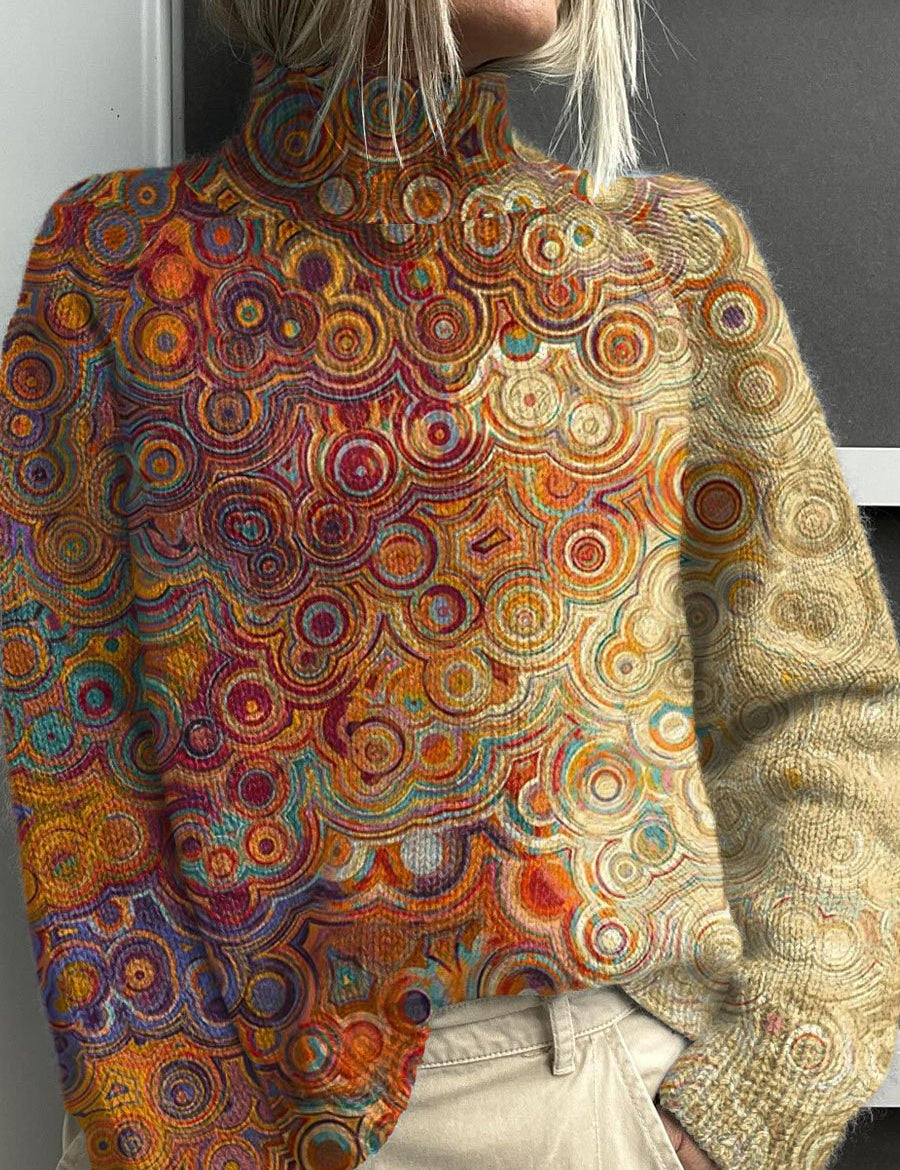 Noëlle | Pullover de gola alta colorido