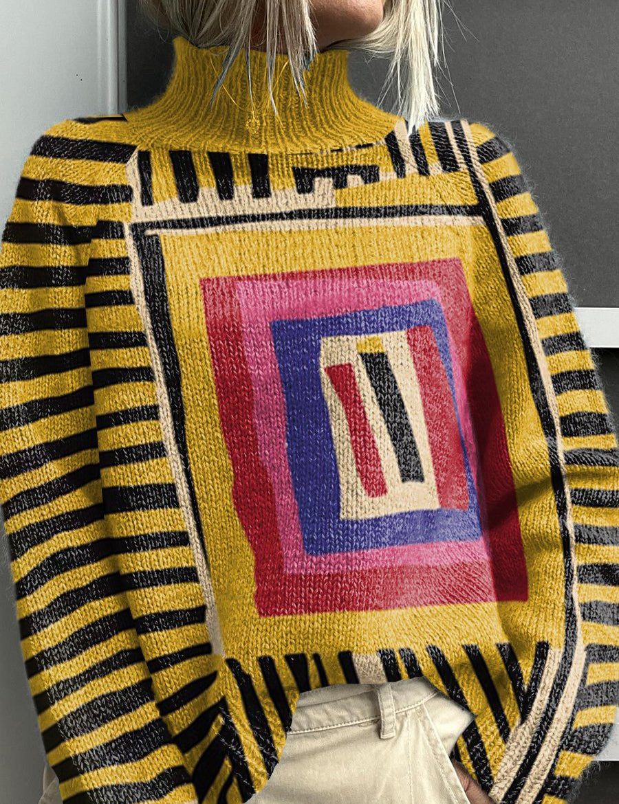 Noëlle | Pullover de gola alta colorido