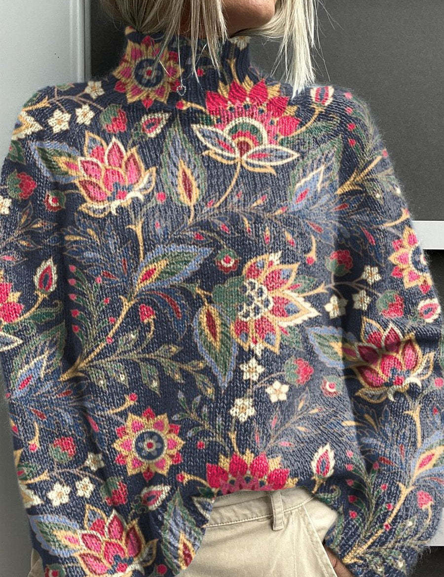 Noëlle | Pullover de gola alta colorido