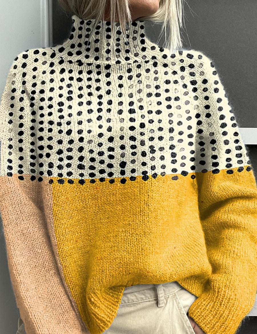Noëlle | Pullover de gola alta colorido