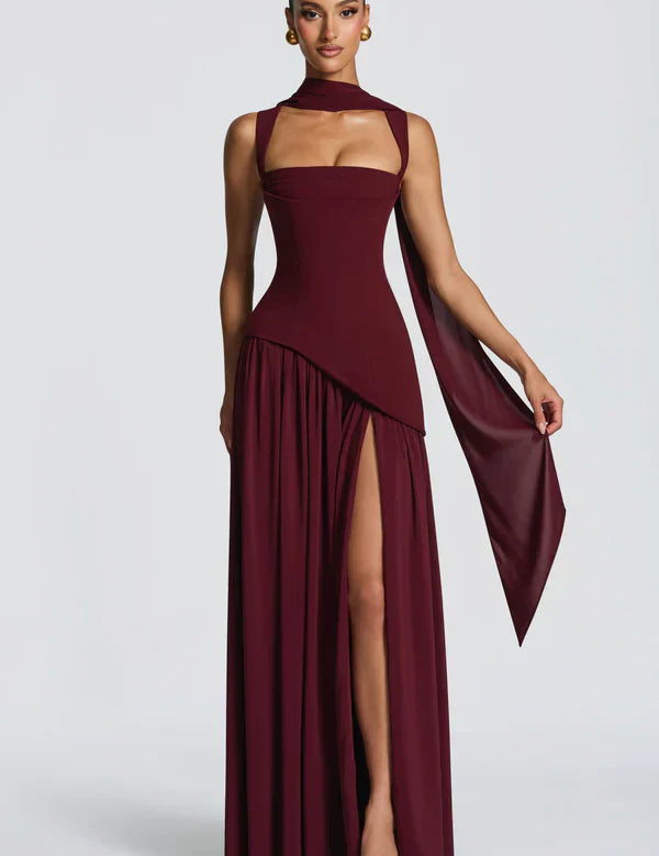 ZAFIRA | Vestido longo efeito laqueado