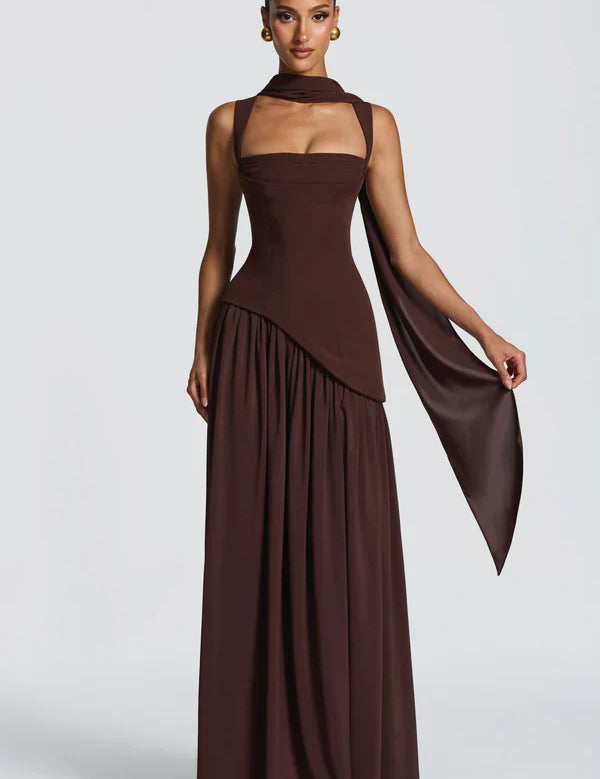 ZAFIRA | Vestido longo efeito laqueado