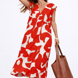 Camelia | Vestido midi fluido com estampado vibrante