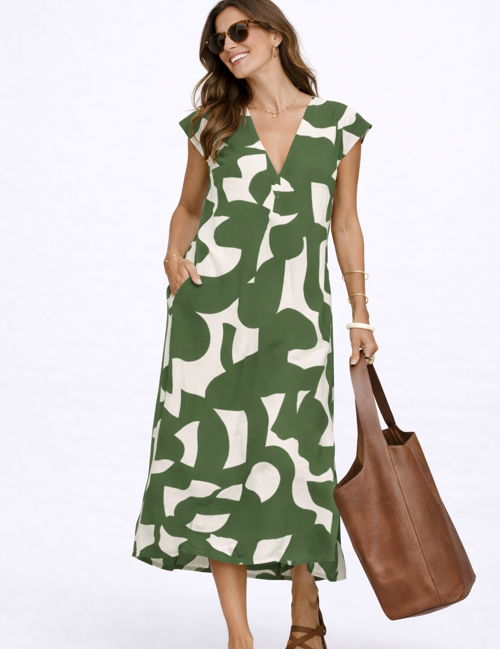Camelia | Vestido midi fluido com estampado vibrante