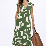 Camelia | Vestido midi fluido com estampado vibrante