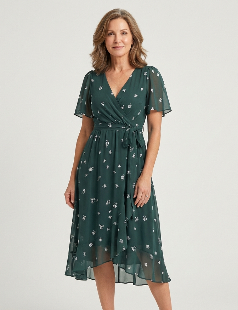 Chloé | Vestido Midi com Padrão Abstrato