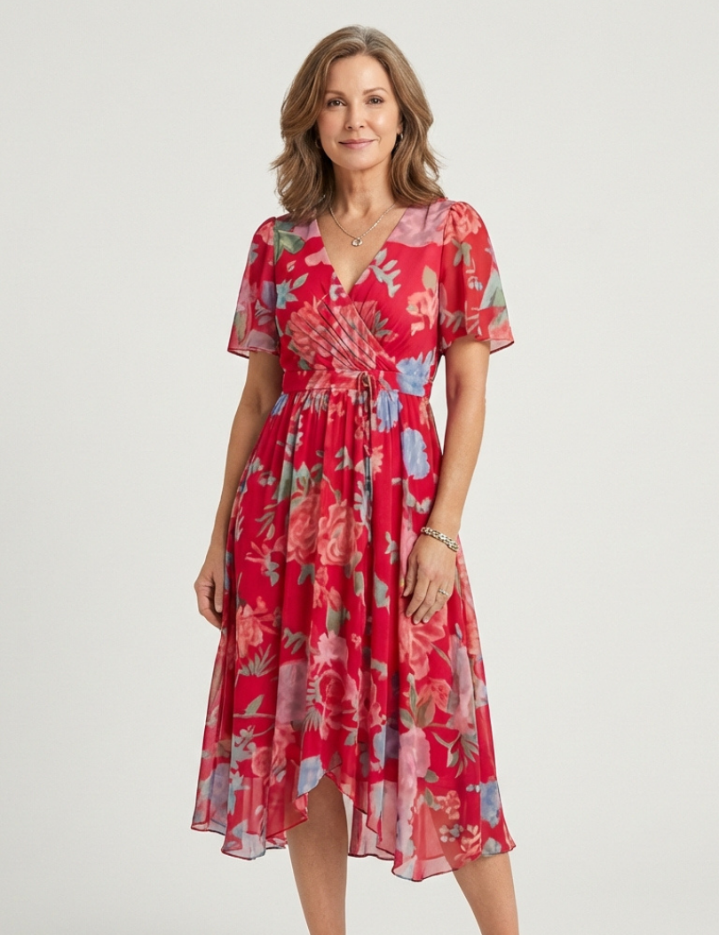 Chloé | Vestido Midi com Padrão Abstrato