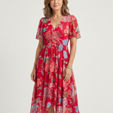 Chloé | Vestido Midi com Padrão Abstrato