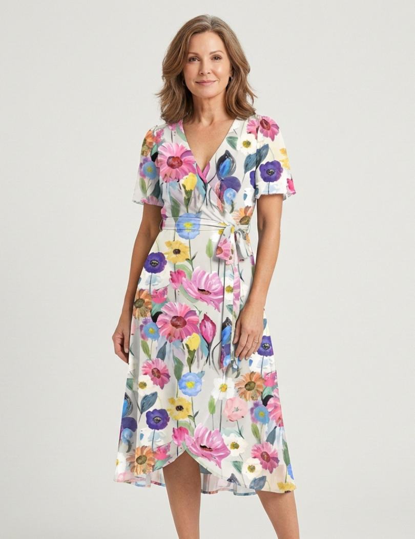 Chloé | Vestido Midi com Padrão Abstrato